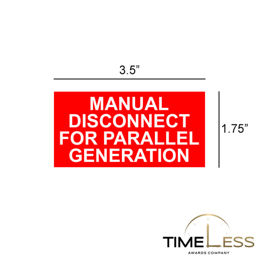 Manual Disconnect For Parralel Generation Red/White Electrical Label