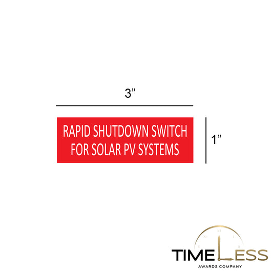 Rapid Shutdown Switch For Solar PV Systems Red/White Electrical Label