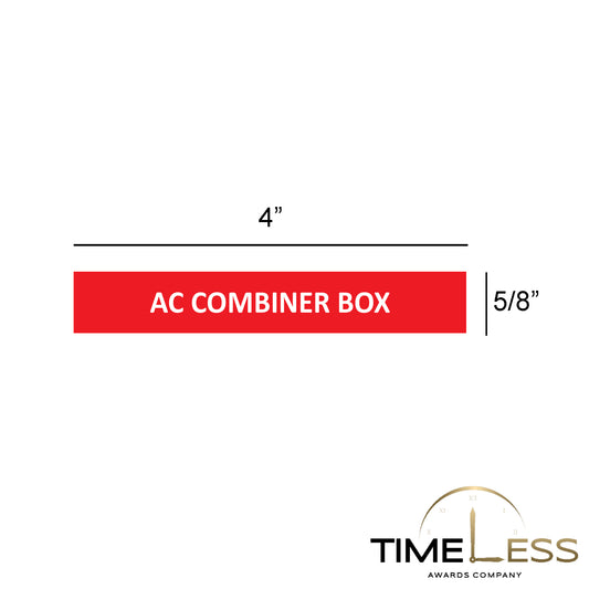 AC Combiner Box Red/White Electrical Label